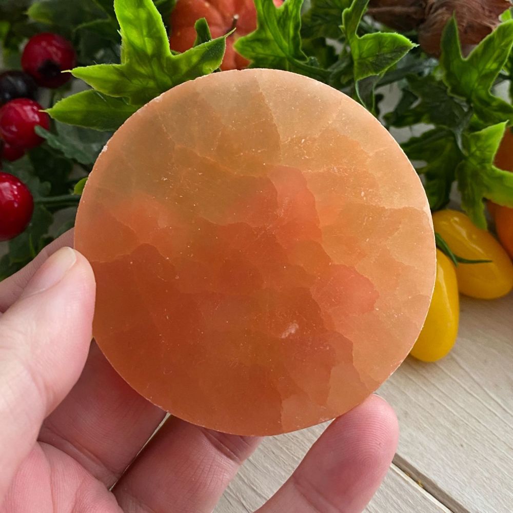 Selenite Charging Plate ~ Orange ~ 7 cm