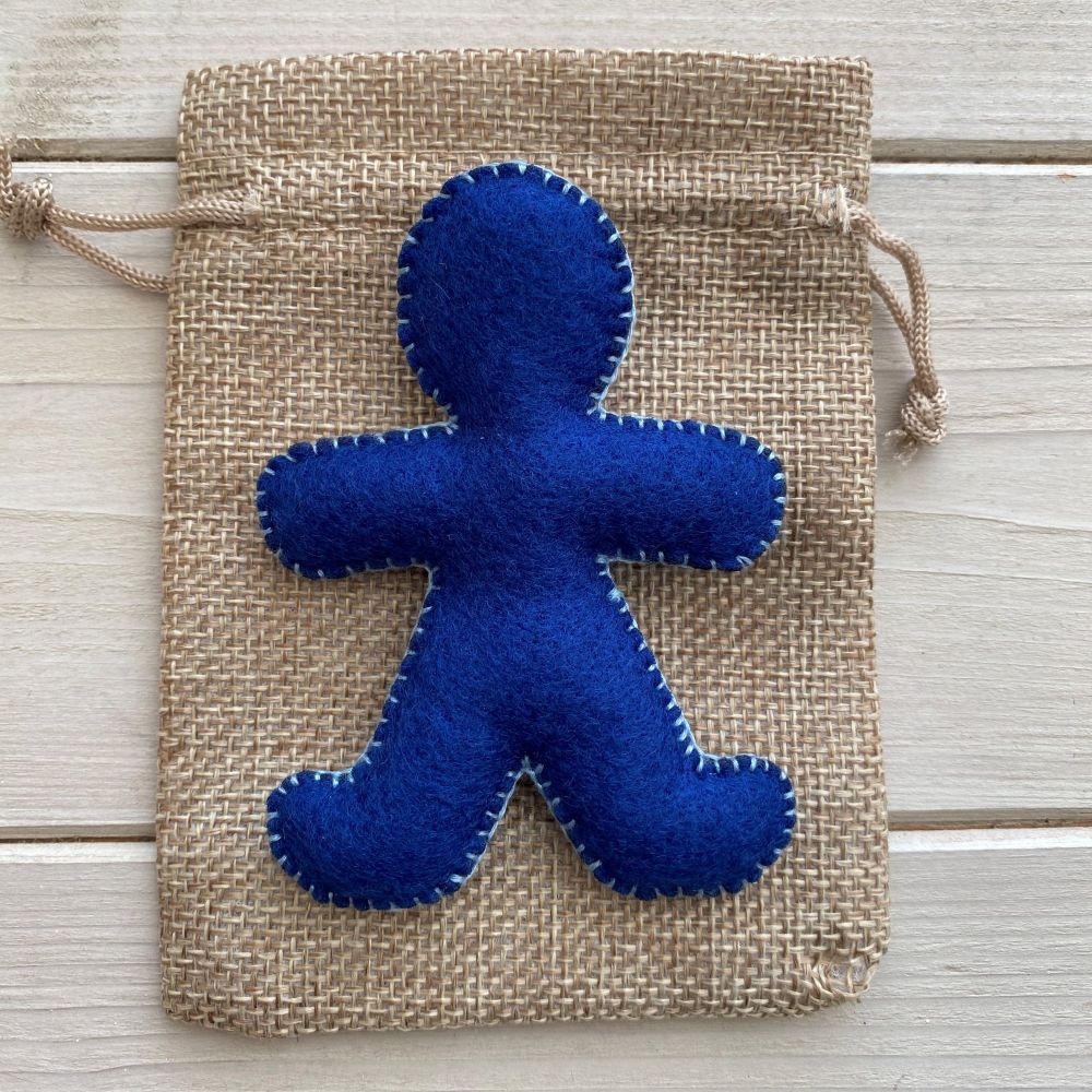Pocket Poppet Doll for Emotional Support ~ Royal Blue #2