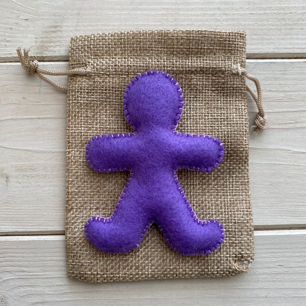 Pocket Poppet Doll for Emotional Support ~ Purple #4