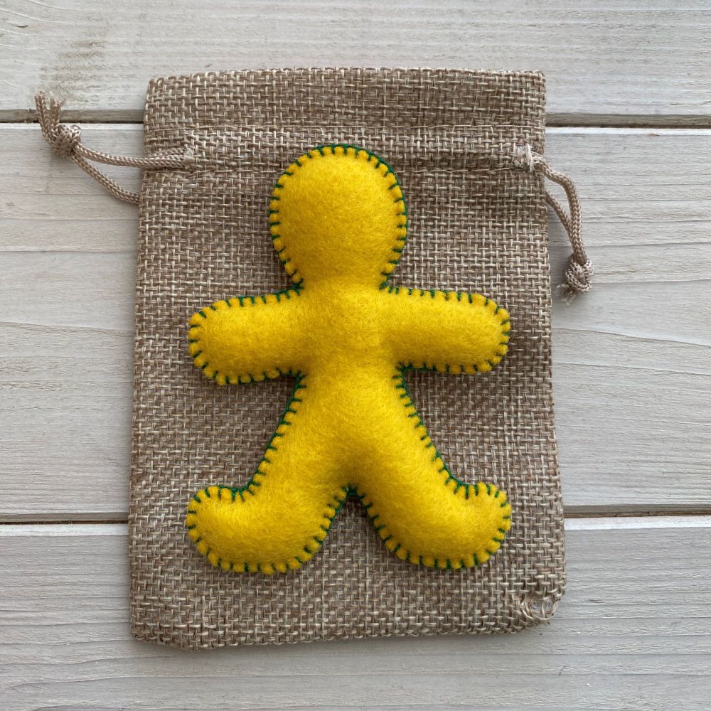 Pocket Poppet Doll for Emotional Support ~ Yellow #7