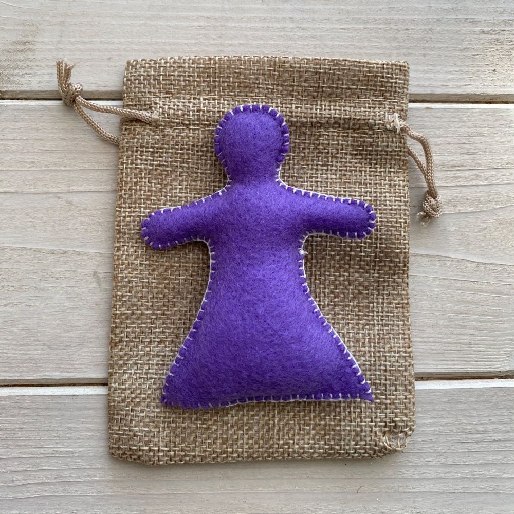 Pocket Poppet Doll for Emotional Support ~ Purple #10