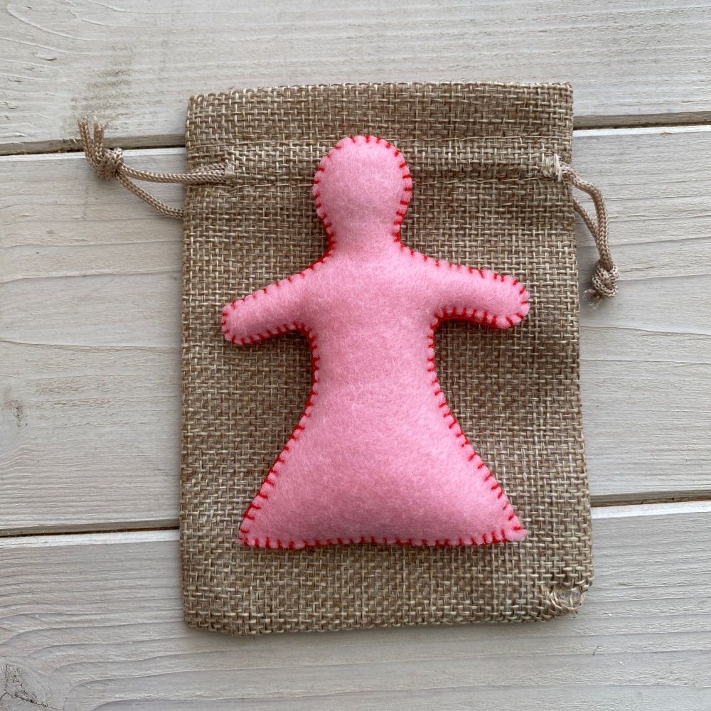 Pocket Poppet Doll for Emotional Support ~ Pink #11