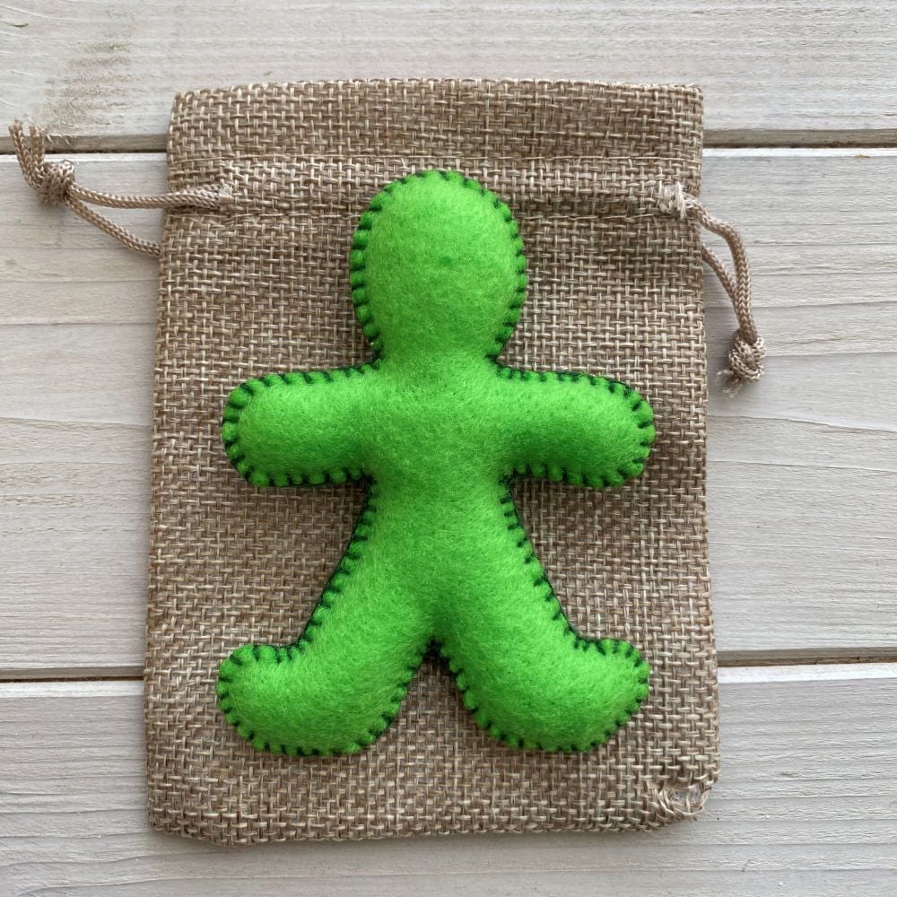 Pocket Poppet Doll for Emotional Support ~ Green #6