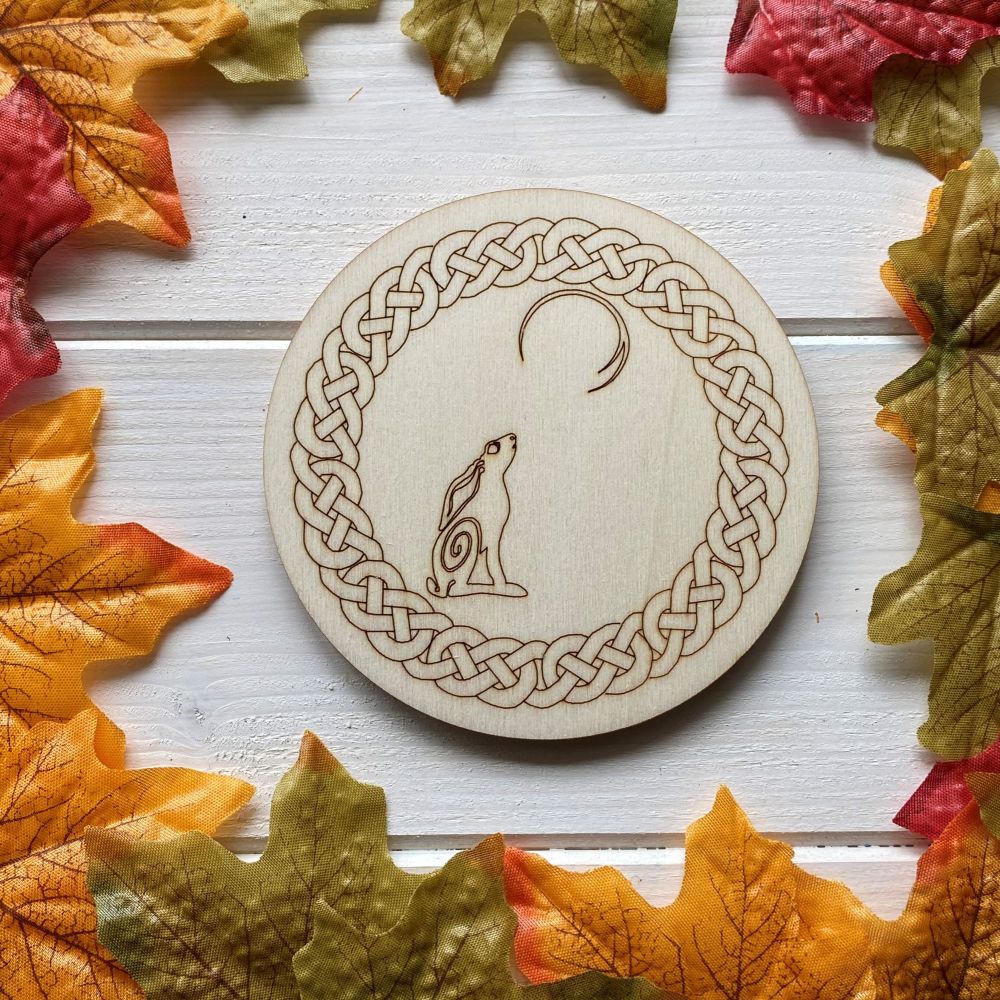 Celtic Hare and Moon Altar Tile