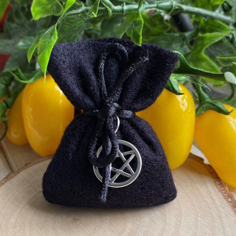 Herb Charm Bag ~ Banish Negativity ~ with Pentagram Charm