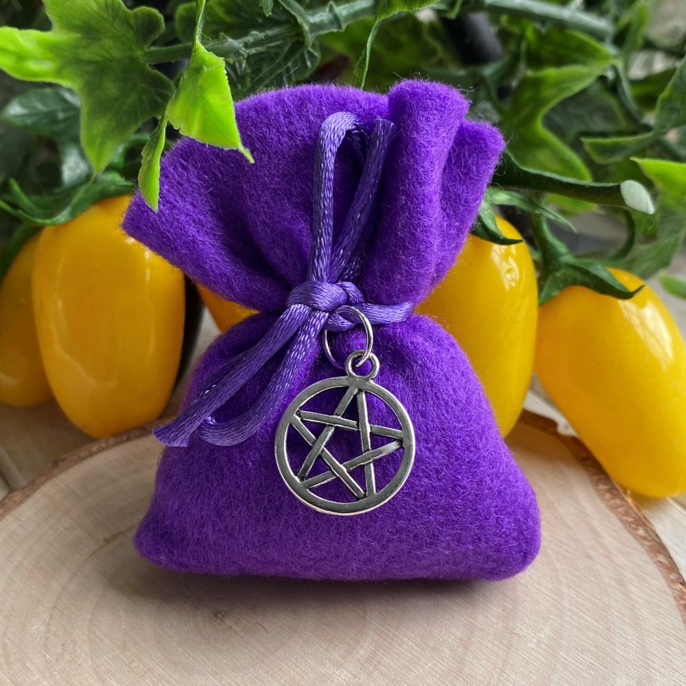 Herb Charm Bag ~ Protection ~ with Pentagram Charm