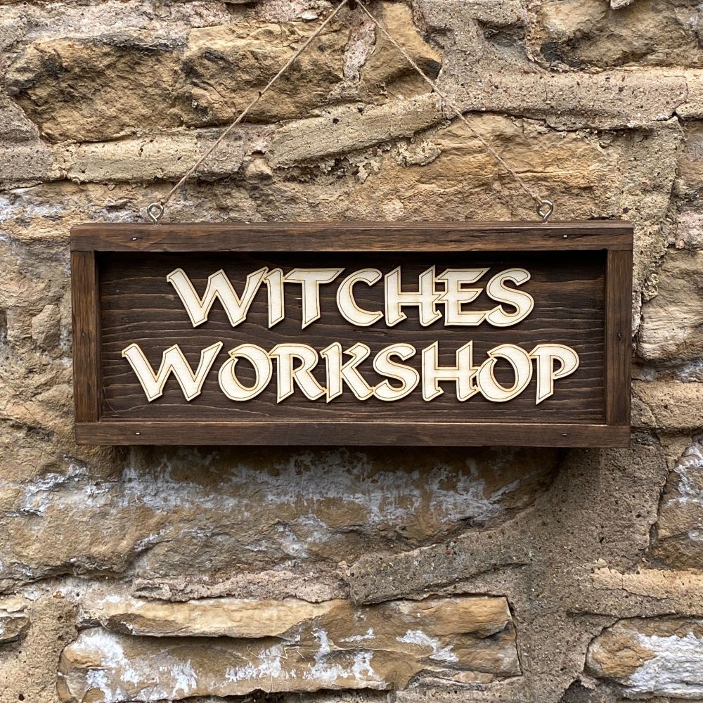 Witches Workshop Handcrafted Wooden Sign