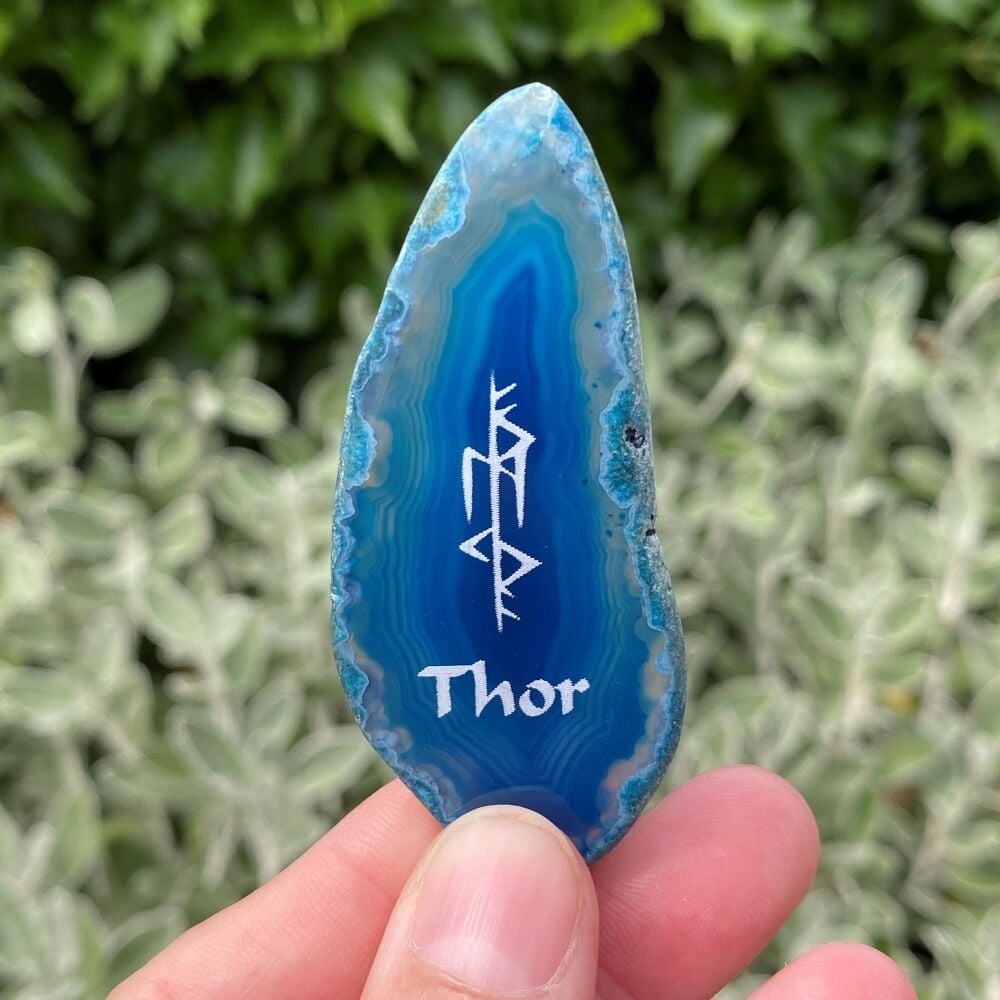 Agate Thor Amulet ~ # Blue B24