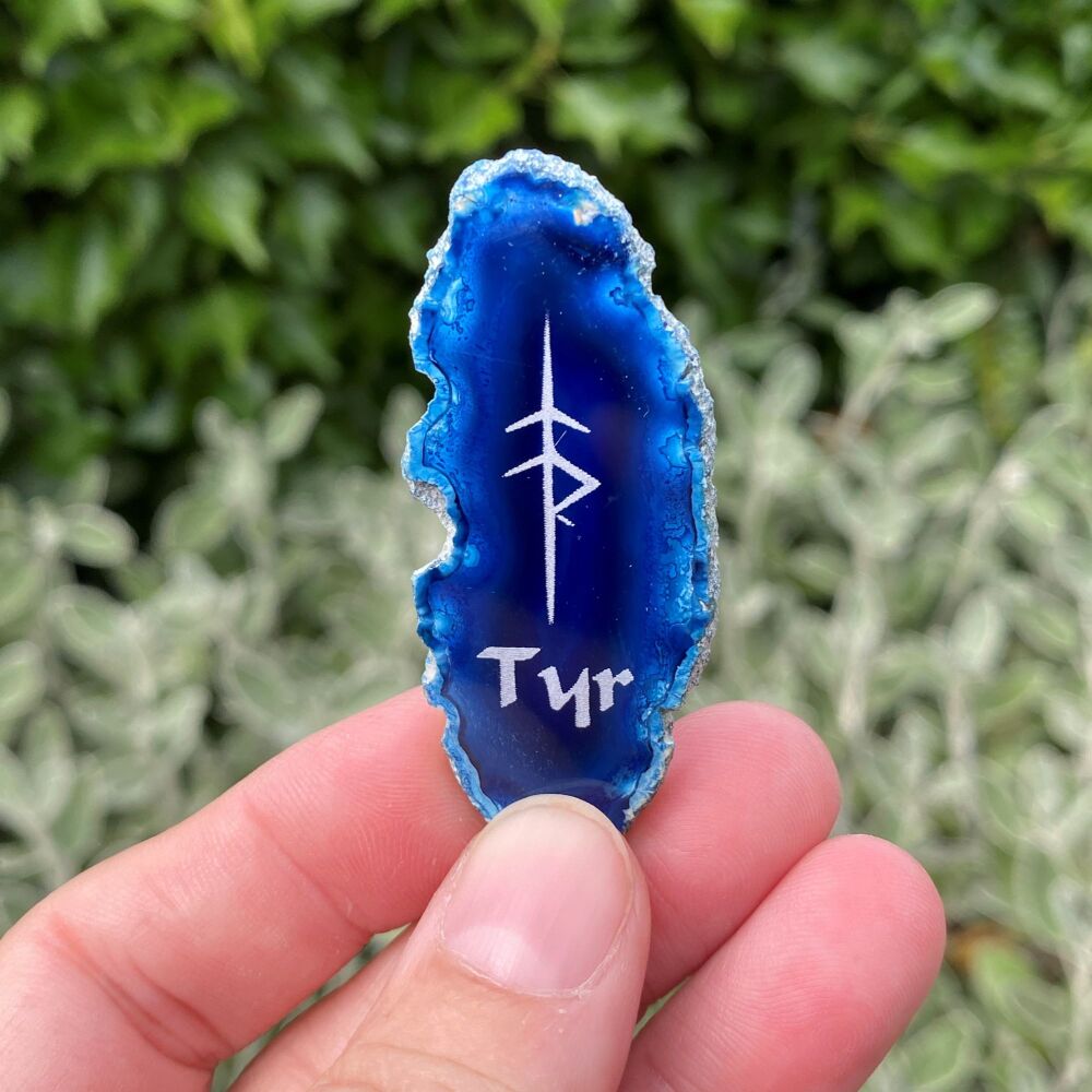 Agate Tyr Amulet ~ # Blue B25