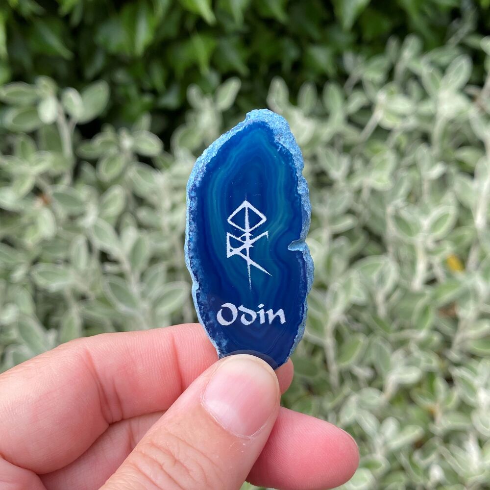 ** Agate Odin Amulet ~ # Blue B28
