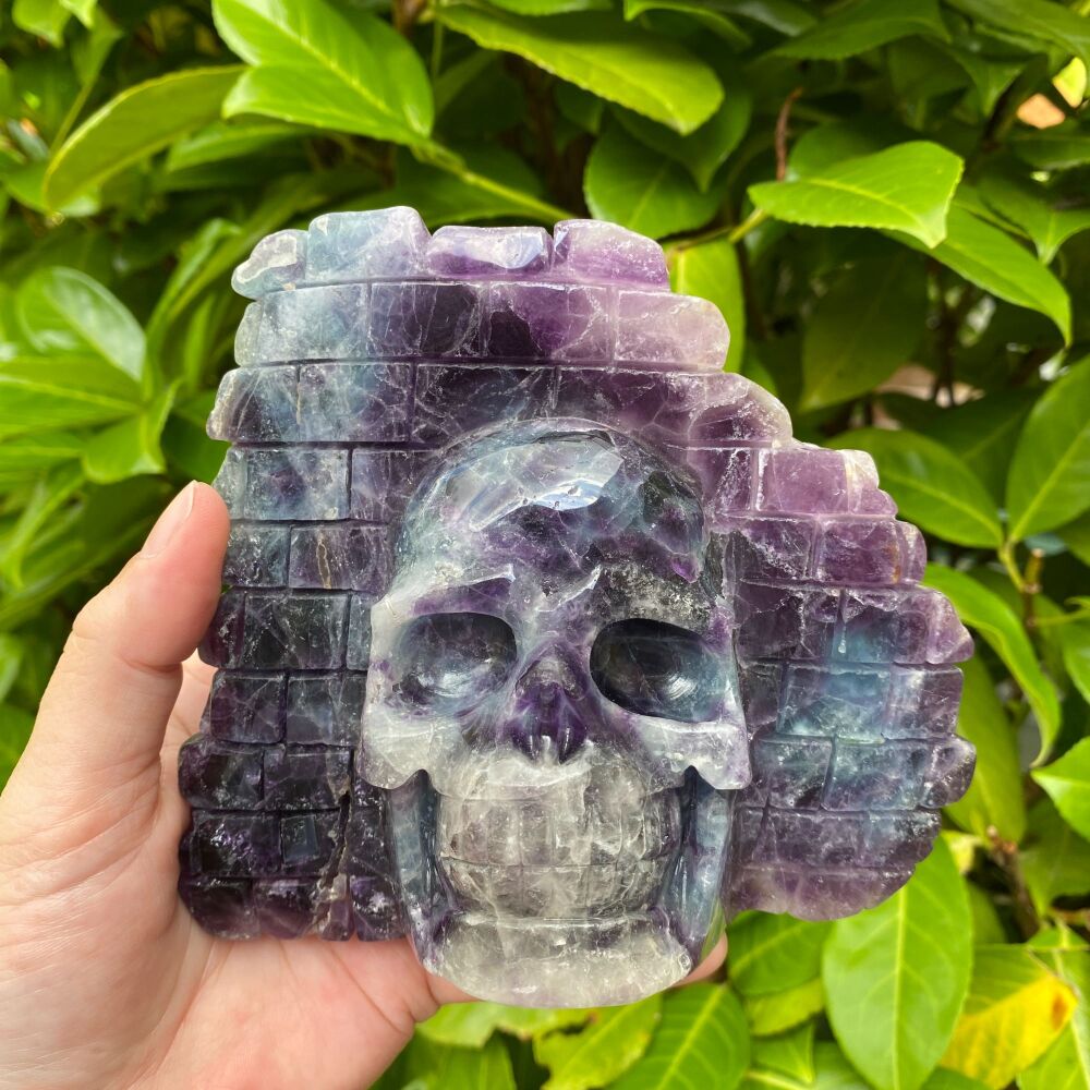 Carved Fluorite Skull ~ Stunning piece