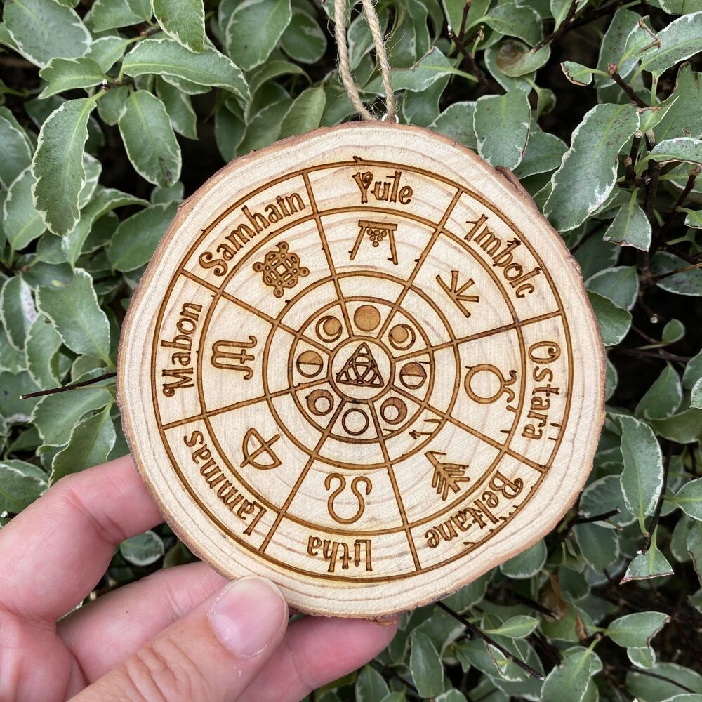Wheel of the Year  Wood Hanging Slice
