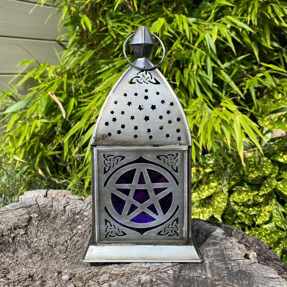 Pentagram Lantern for T Light ~ Purple