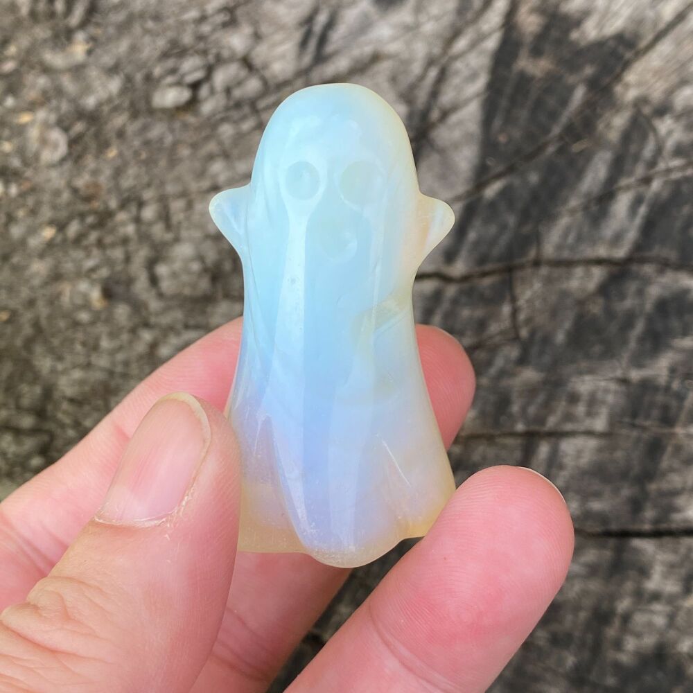 Carved Crystal Ghost ~ Opalite #1