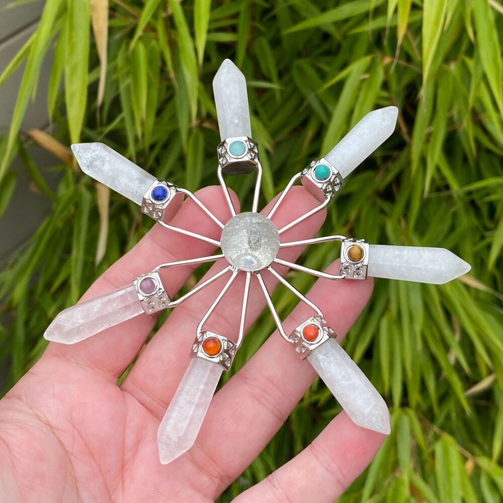 Crystal Energy Generator ~ Clear Quartz Points and Ball