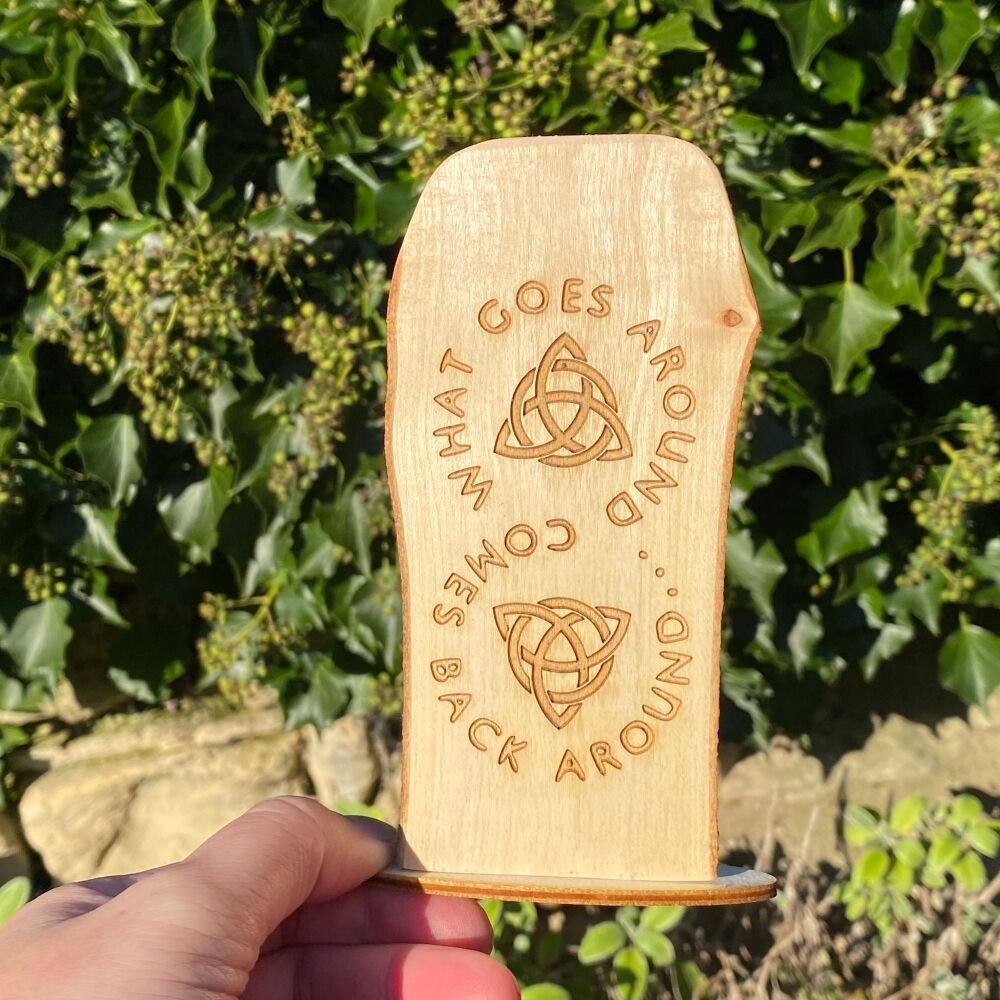 A Handcrafted Chunk of Larch wood with Celtic design