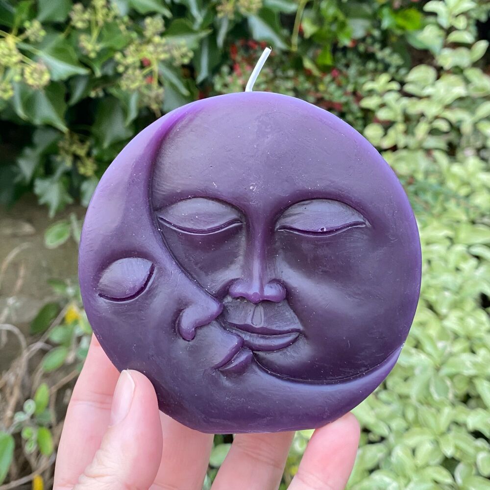 Large Sun and Moon Candle ~ Purple