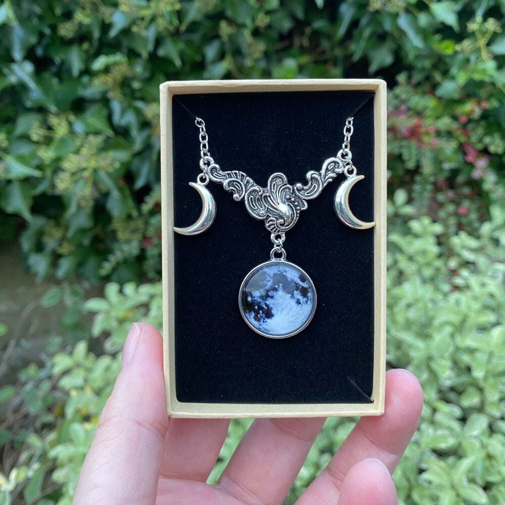 Moon Pendant with chain and free gift box