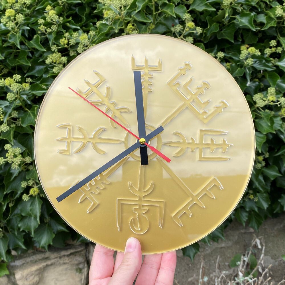 Viking Compass Acrylic Wall Clock