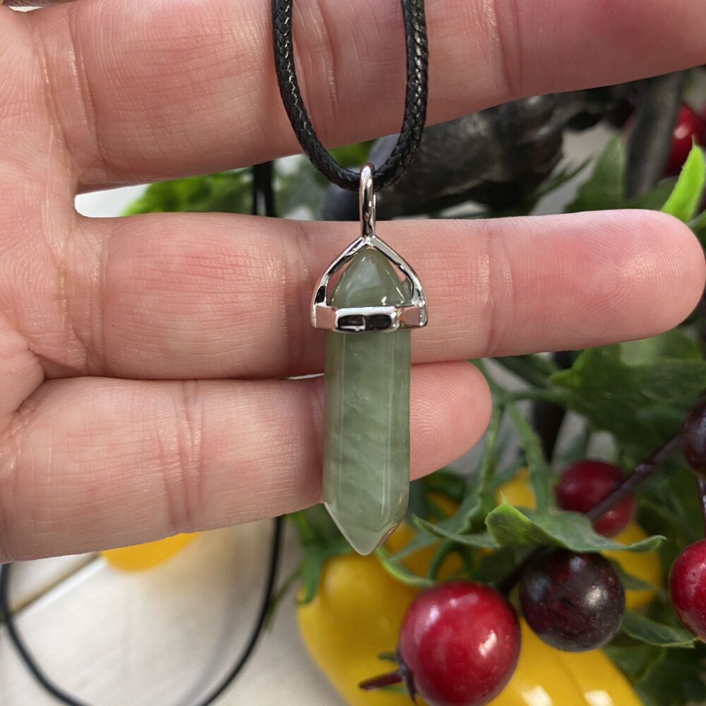 New Jade Crystal Point Pendant or Pendulum