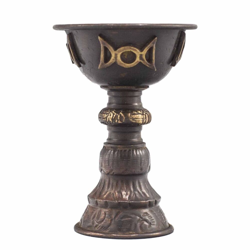 Antique Copper Ritual Goblet with Triple Moon