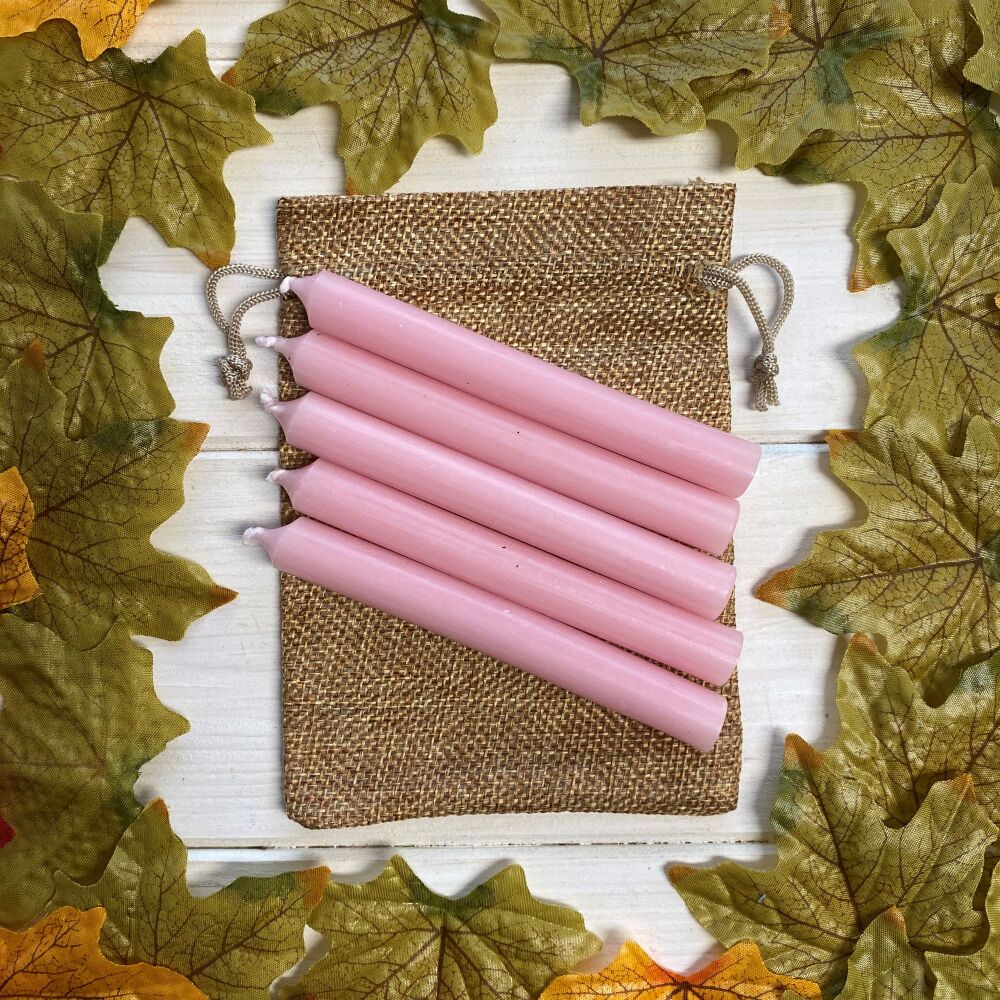5 Pink 10 cm Spell Candles