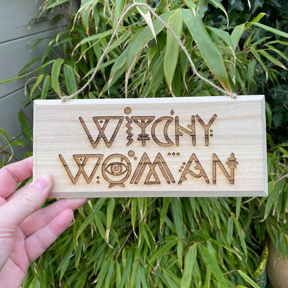 Witchy Woman Hanging Wooden Sign