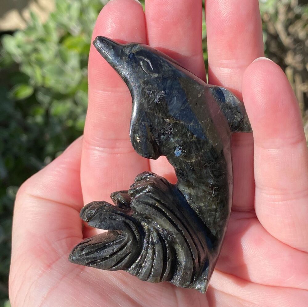 Mystic Merlinite Carved Dolphin