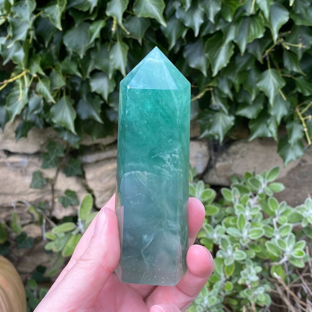 Green Fluorite Huge Crystal Point