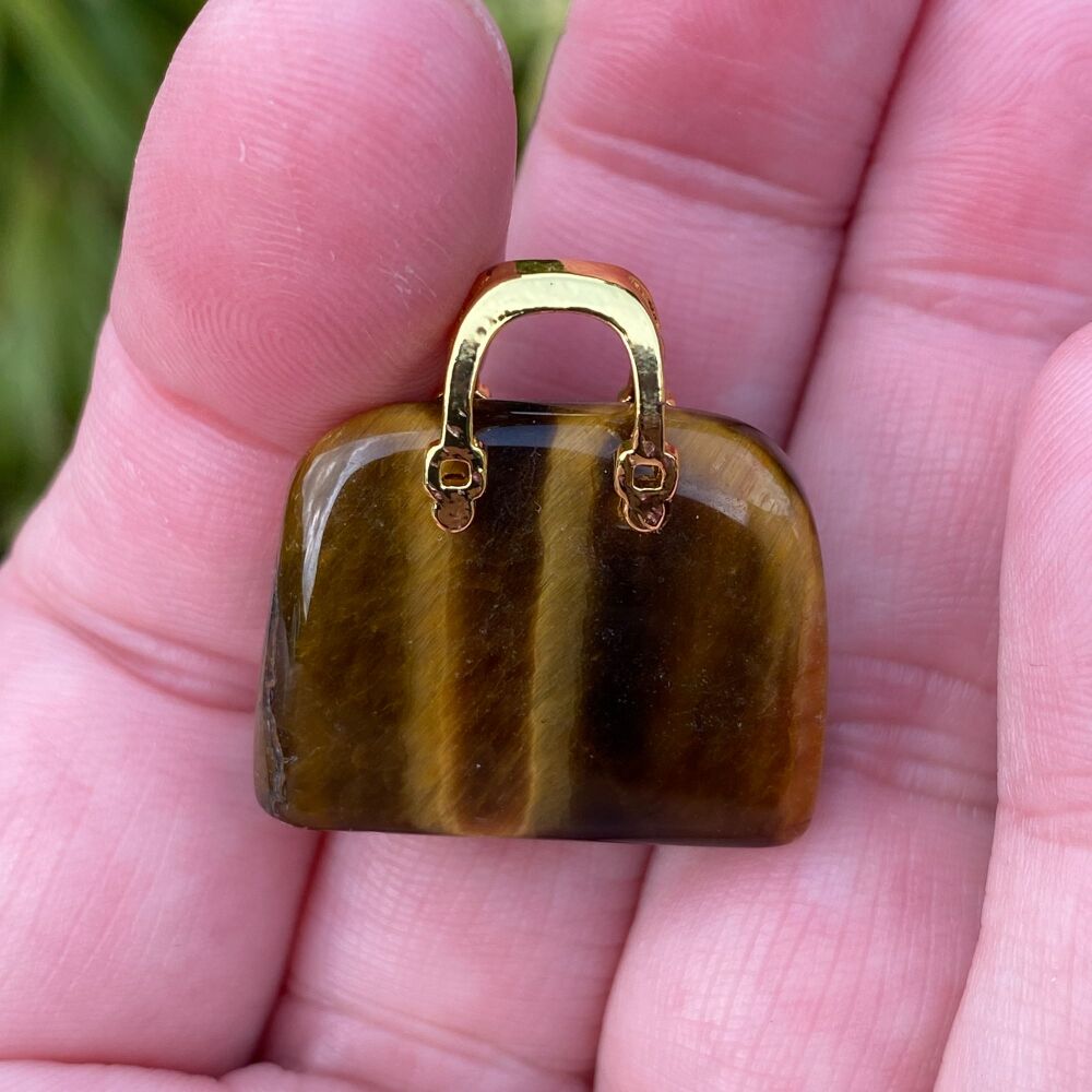 Crystal Handbag Charm or Pendant ~ Tiger Eye #2