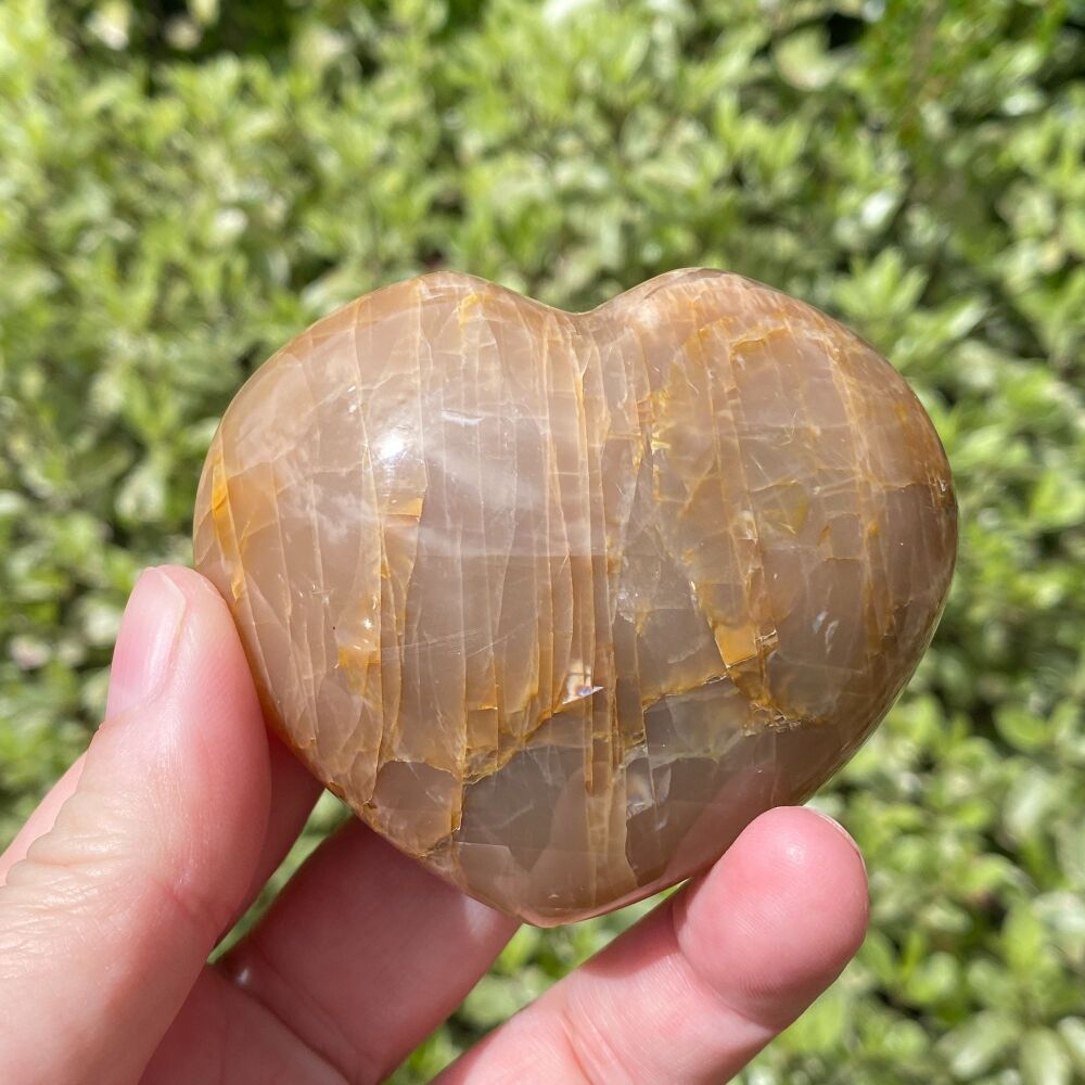 Orange Moonstone Heart ~ #1