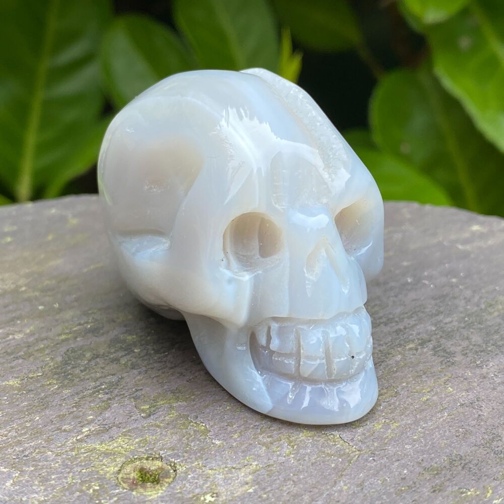 Blue Lace Agate (Pale) Crystal Skull