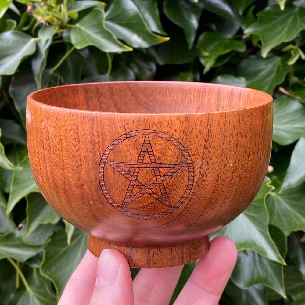 Wooden Bowl with Pentagram