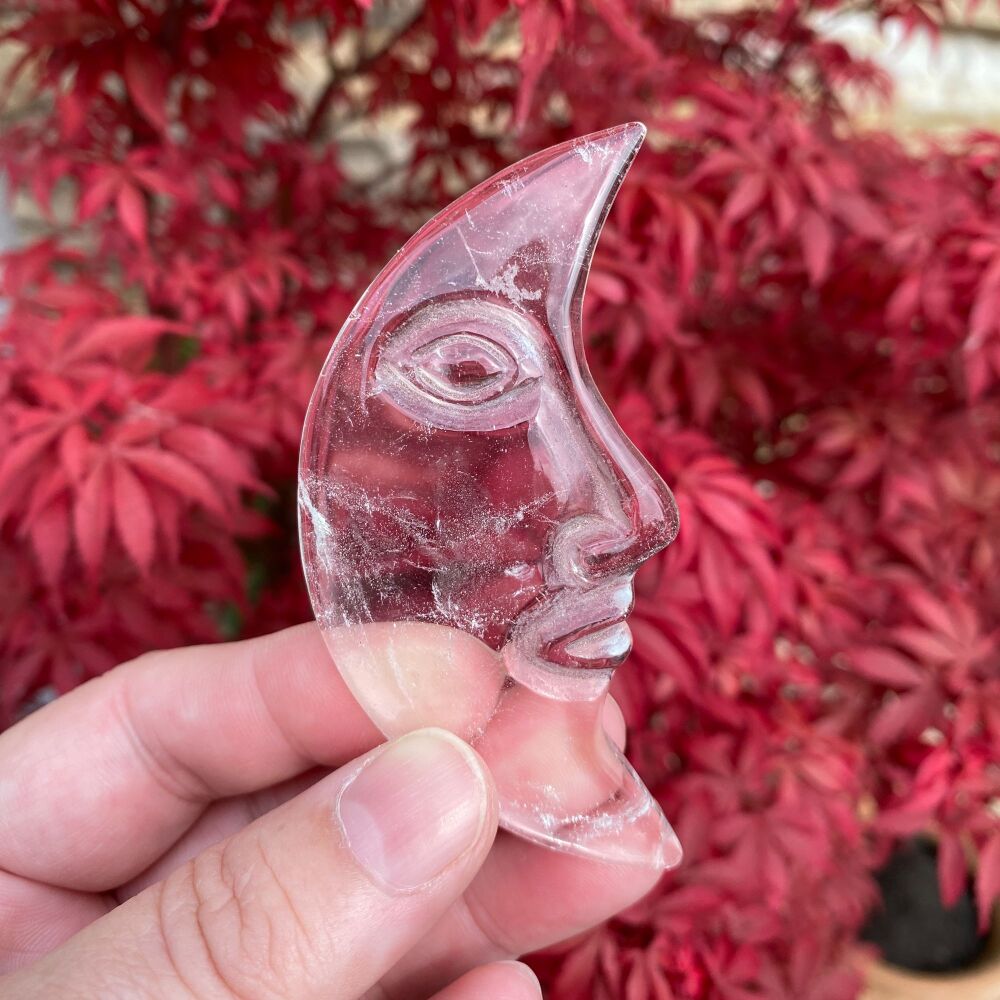 Clear Quartz Large Carved Moon