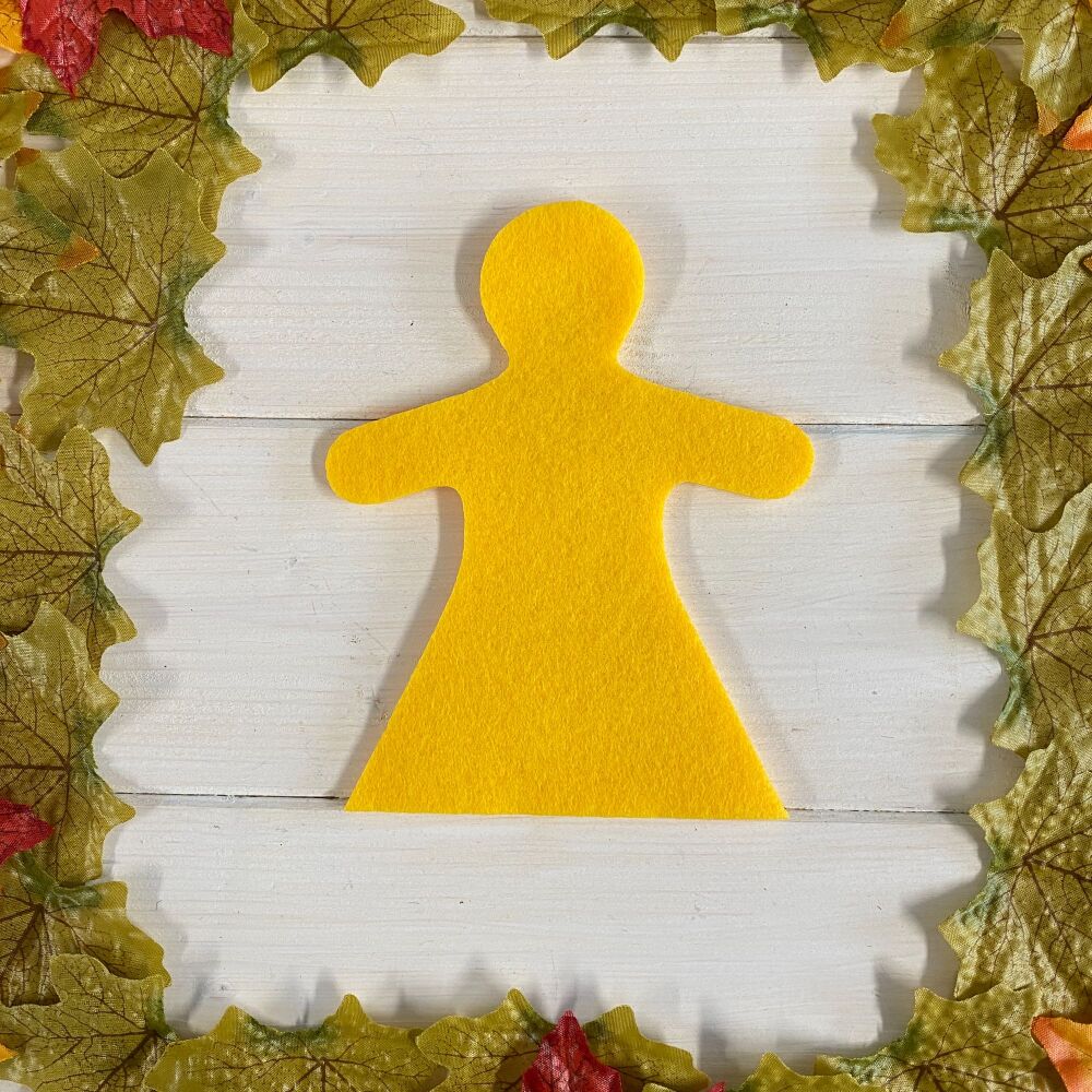Cut out Poppet Doll ~ Ready to sew ~ Yellow