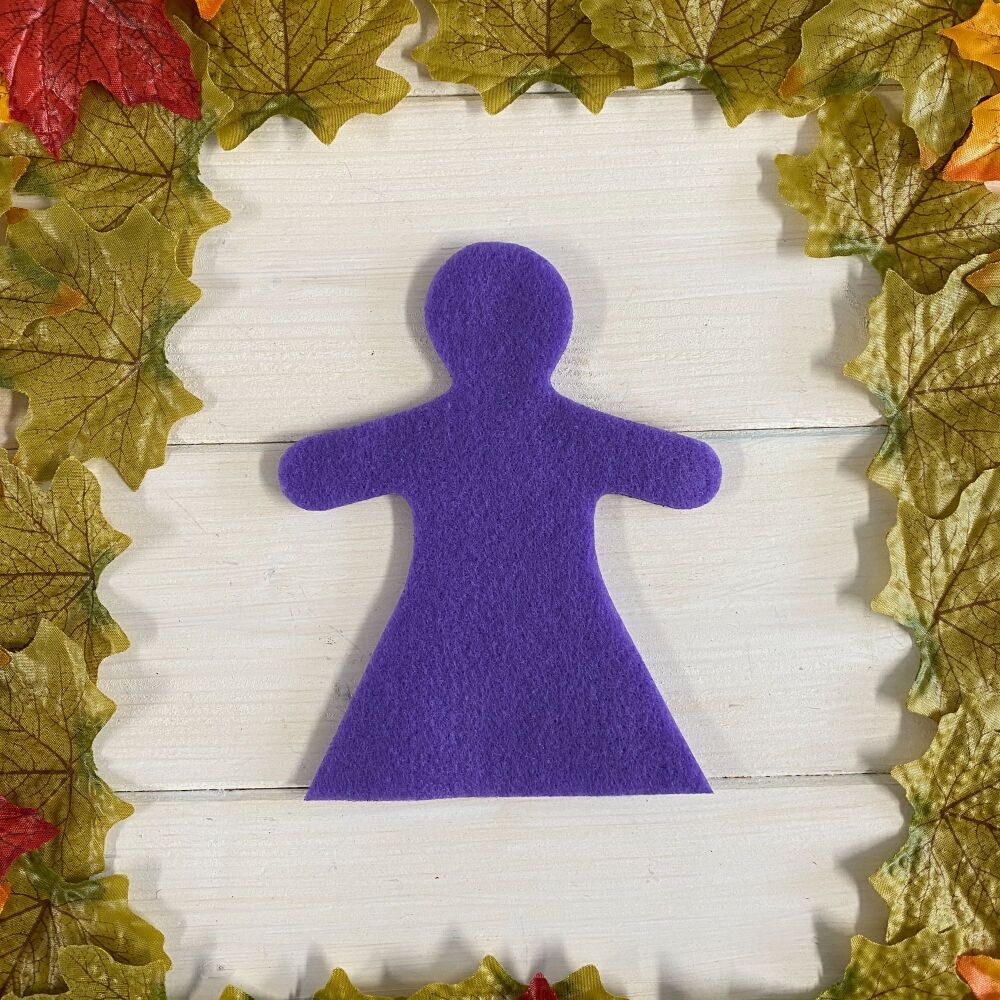 Cut out Poppet Doll ~ Ready to sew ~ Purple #2
