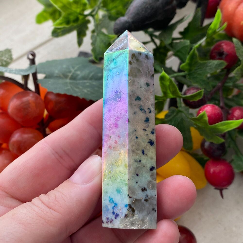 Kiwi Jasper Point with Aura Shimmer ~ 1