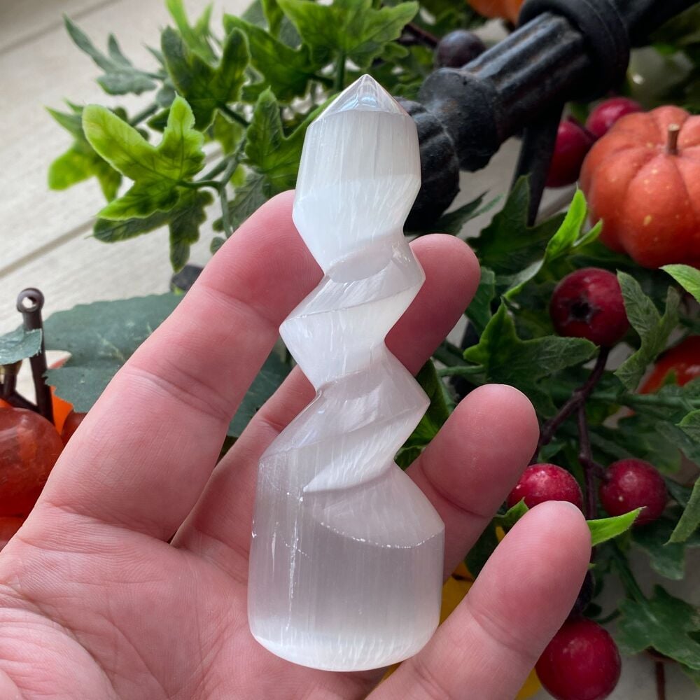 Selenite Spiral Wand ~ #1