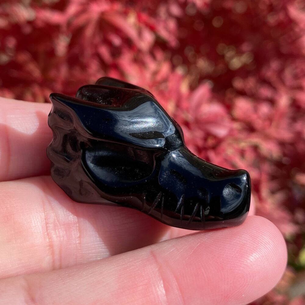 Black Obsidian Dragon Head ~ #1