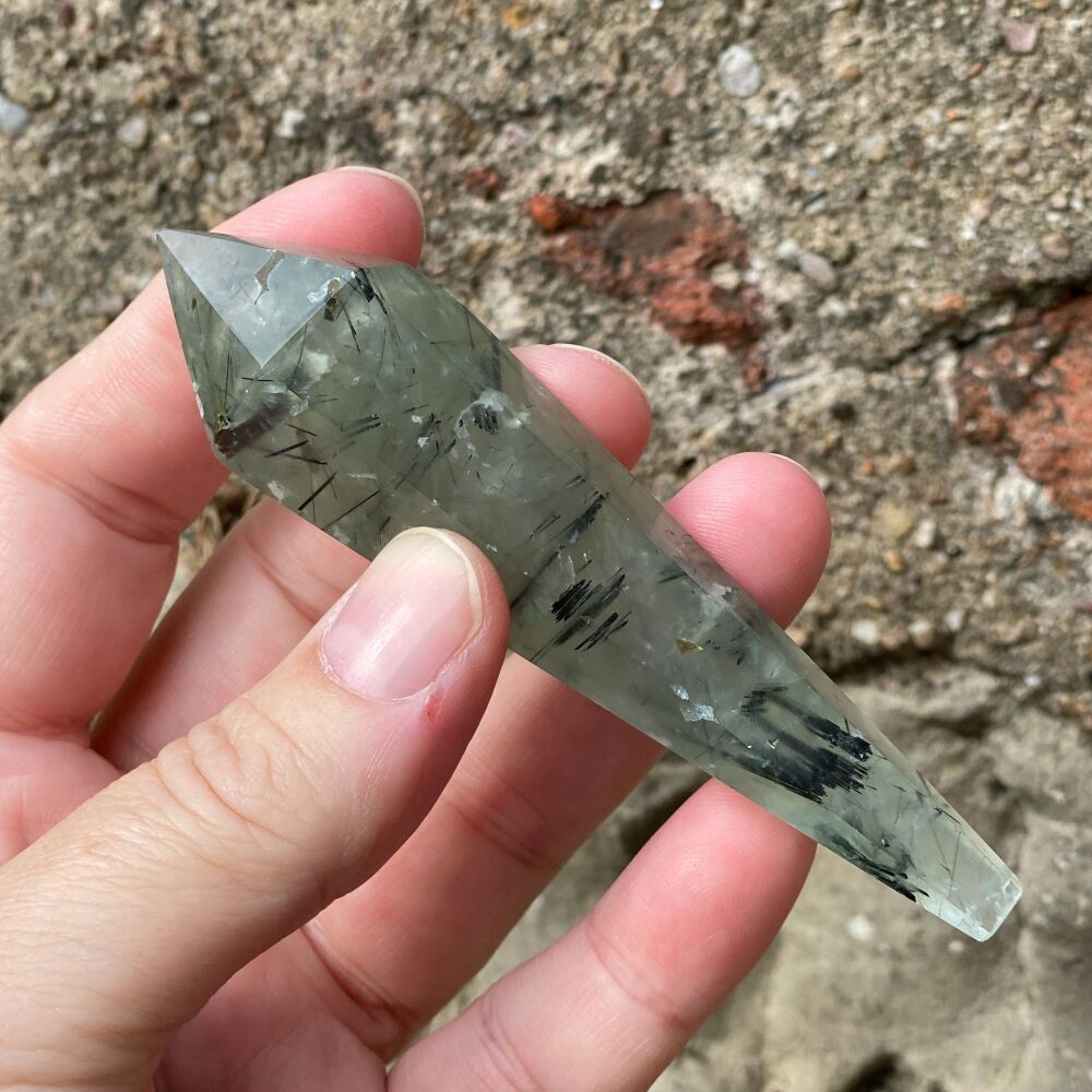 Prehnite with Epidote Wand ~ #1