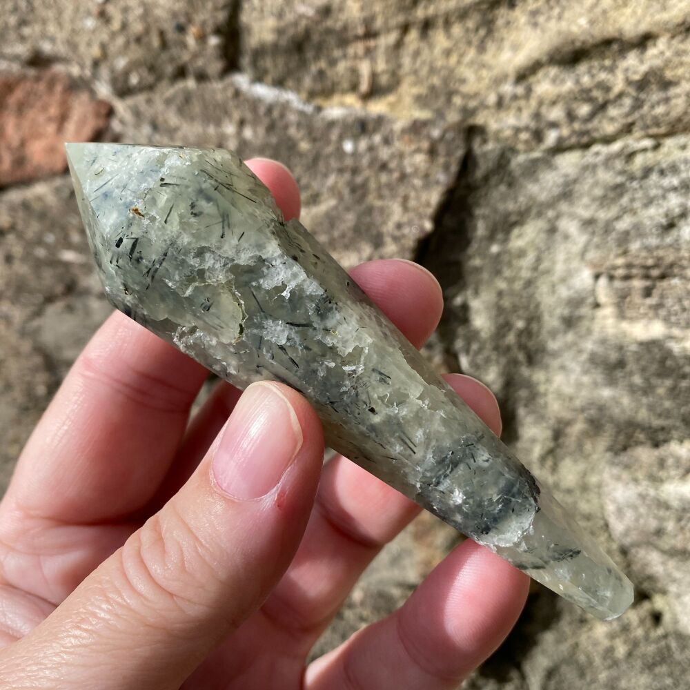 Prehnite with Epidote Wand ~ #2