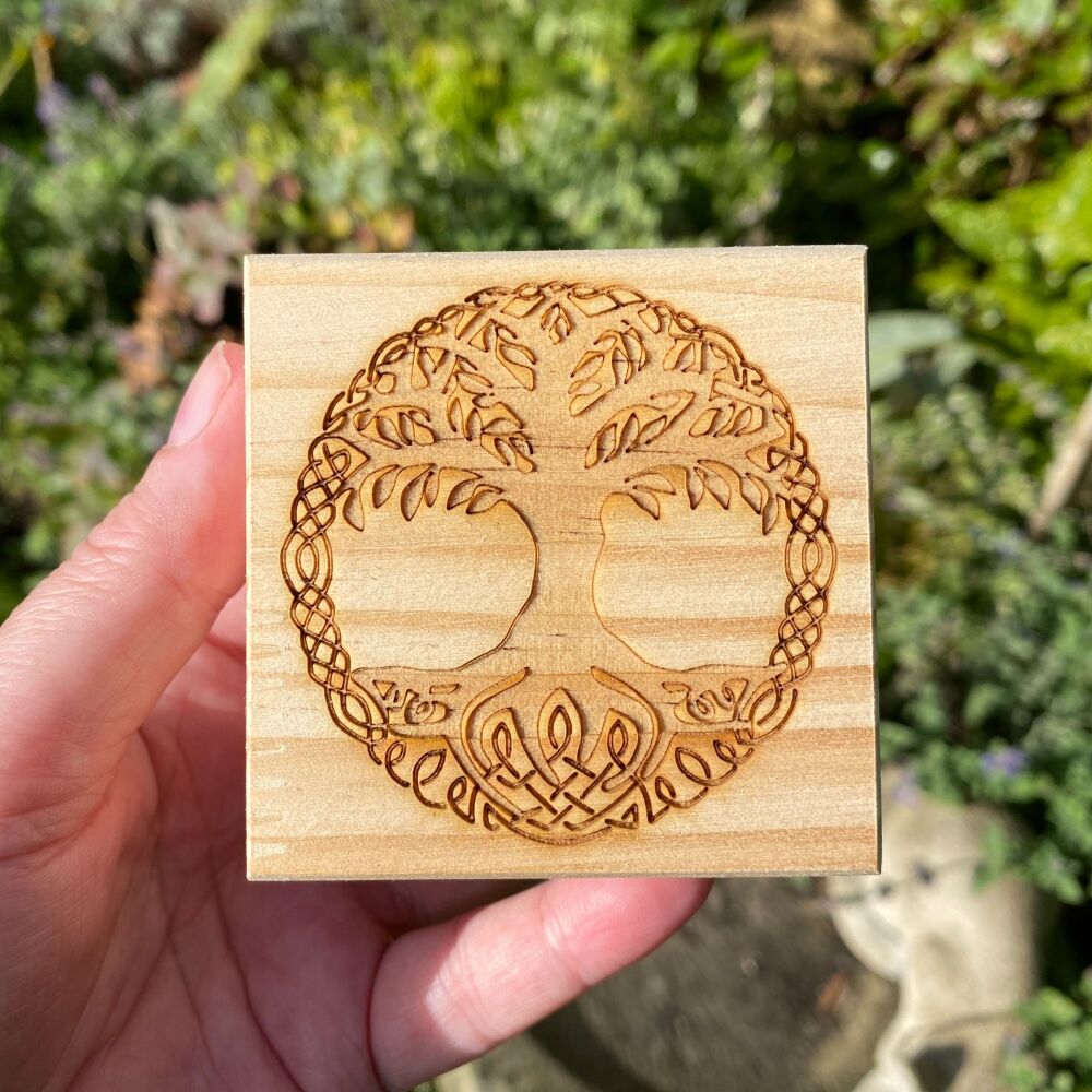 Cute Wooden Box with Tree of Life design #2