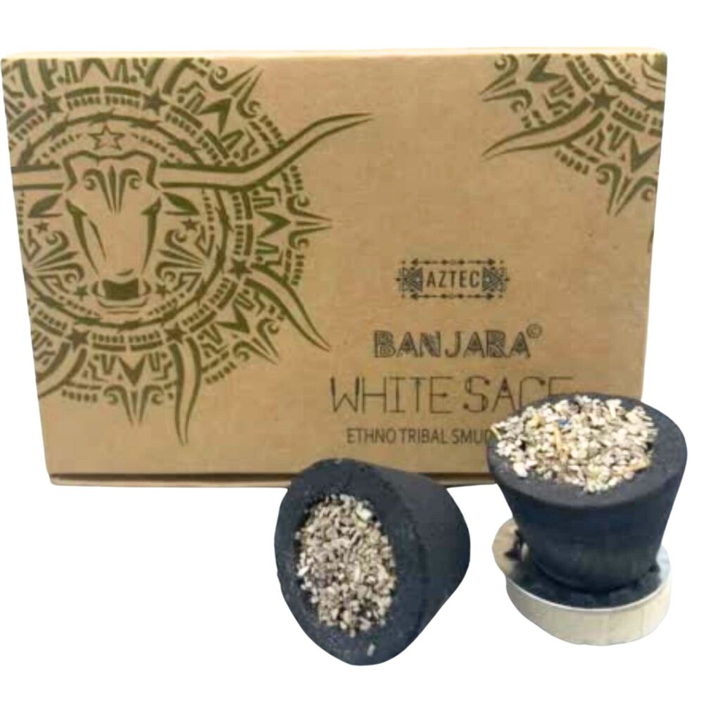 Banjara Tribal Resin Cups ~ White Sage
