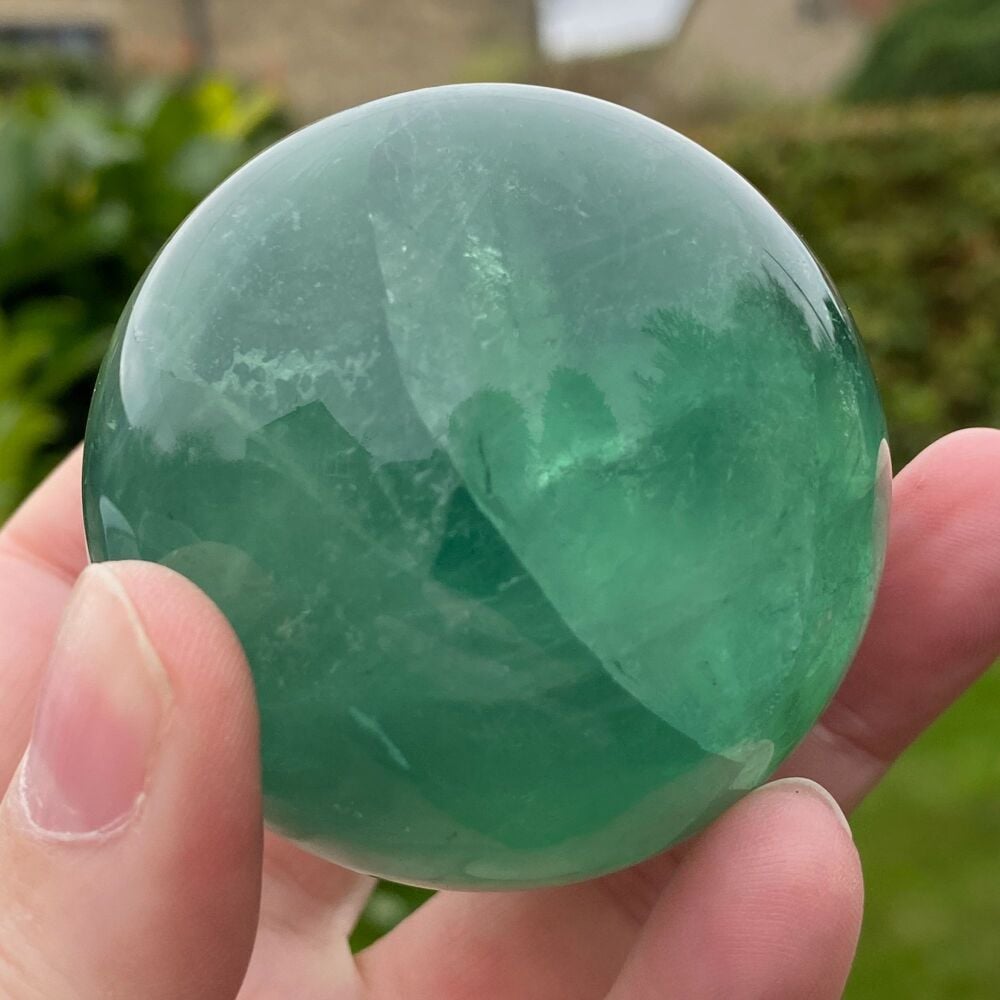 Green Fluorite Sphere with stand