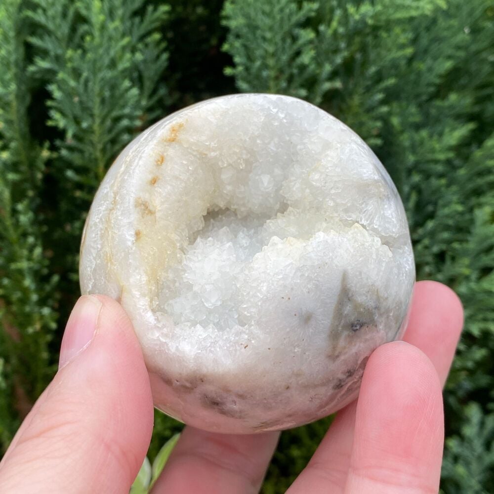 Zebra Calcite Druzy Sphere with stand ~ Was £44.99