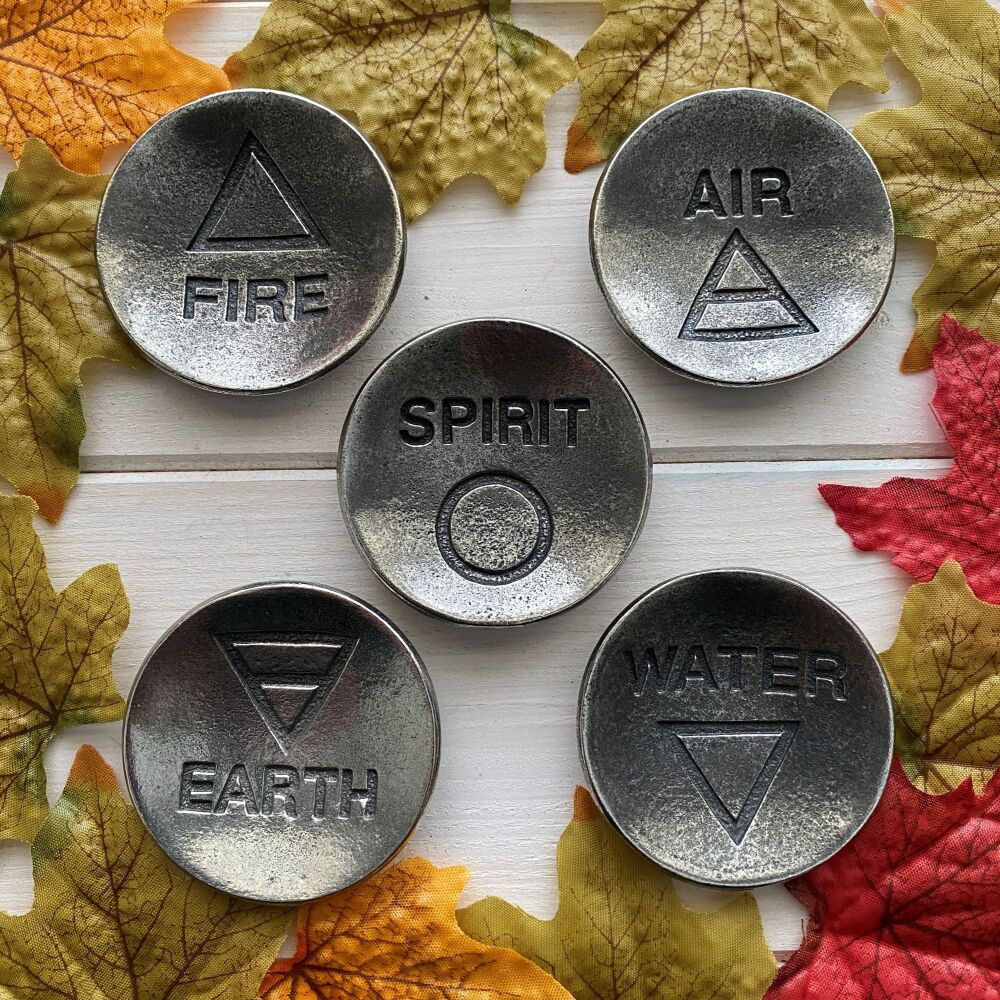 Pewter Offering Bowl with Elements ~ Set of 5 with colour info sheets