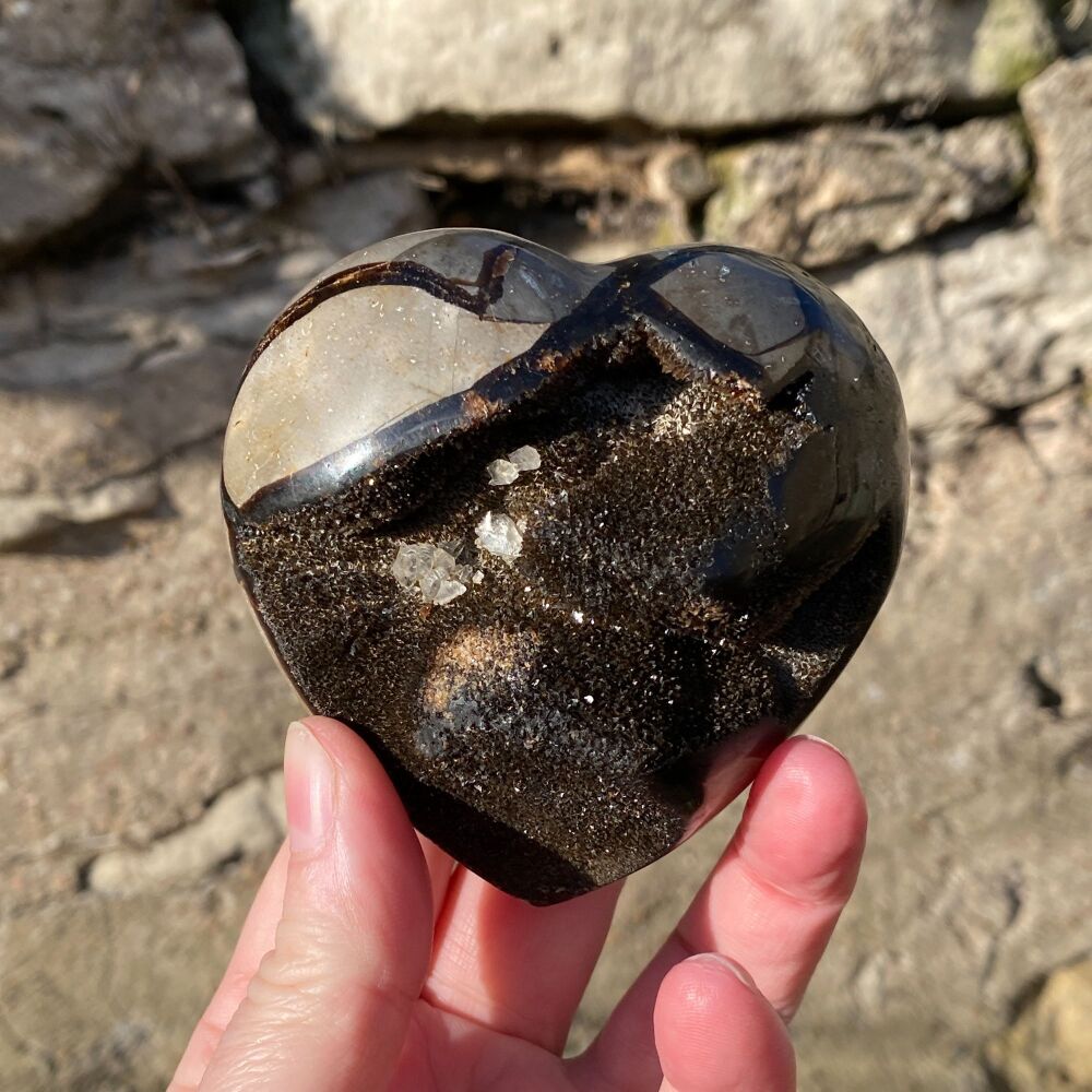 Septarian Heart with Crystal Formations