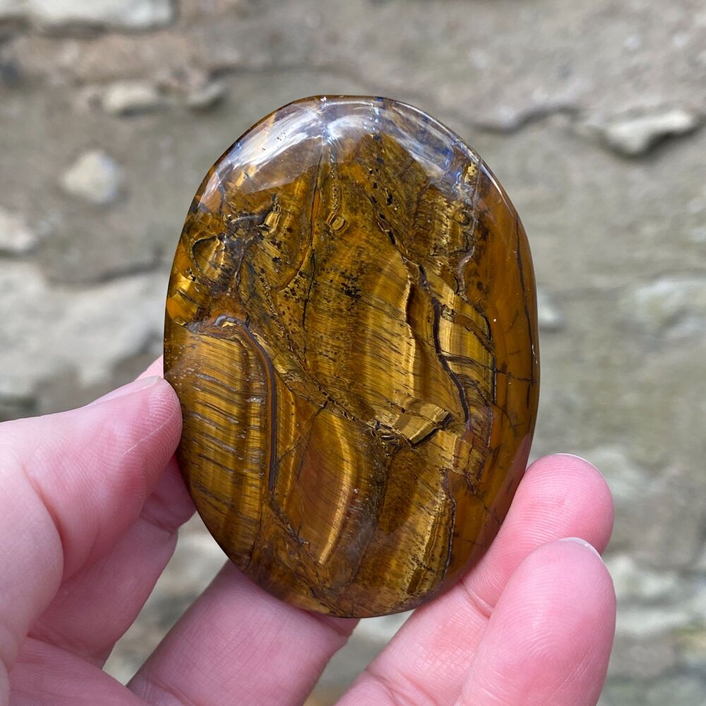 Tiger Eye Palm Stone
