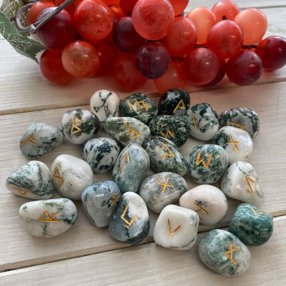 Crystal Runes ~ Tree Agate ~ Set 2