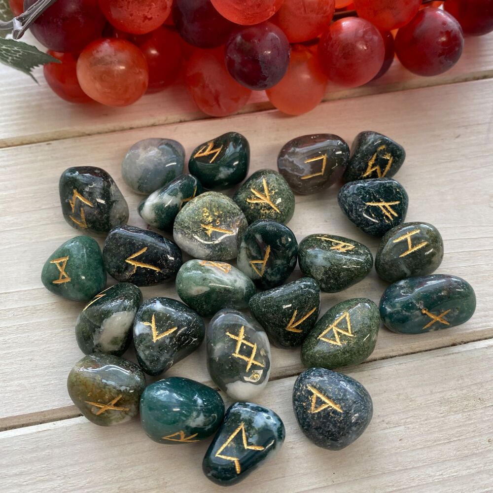 Crystal Runes ~ Moss Agate
